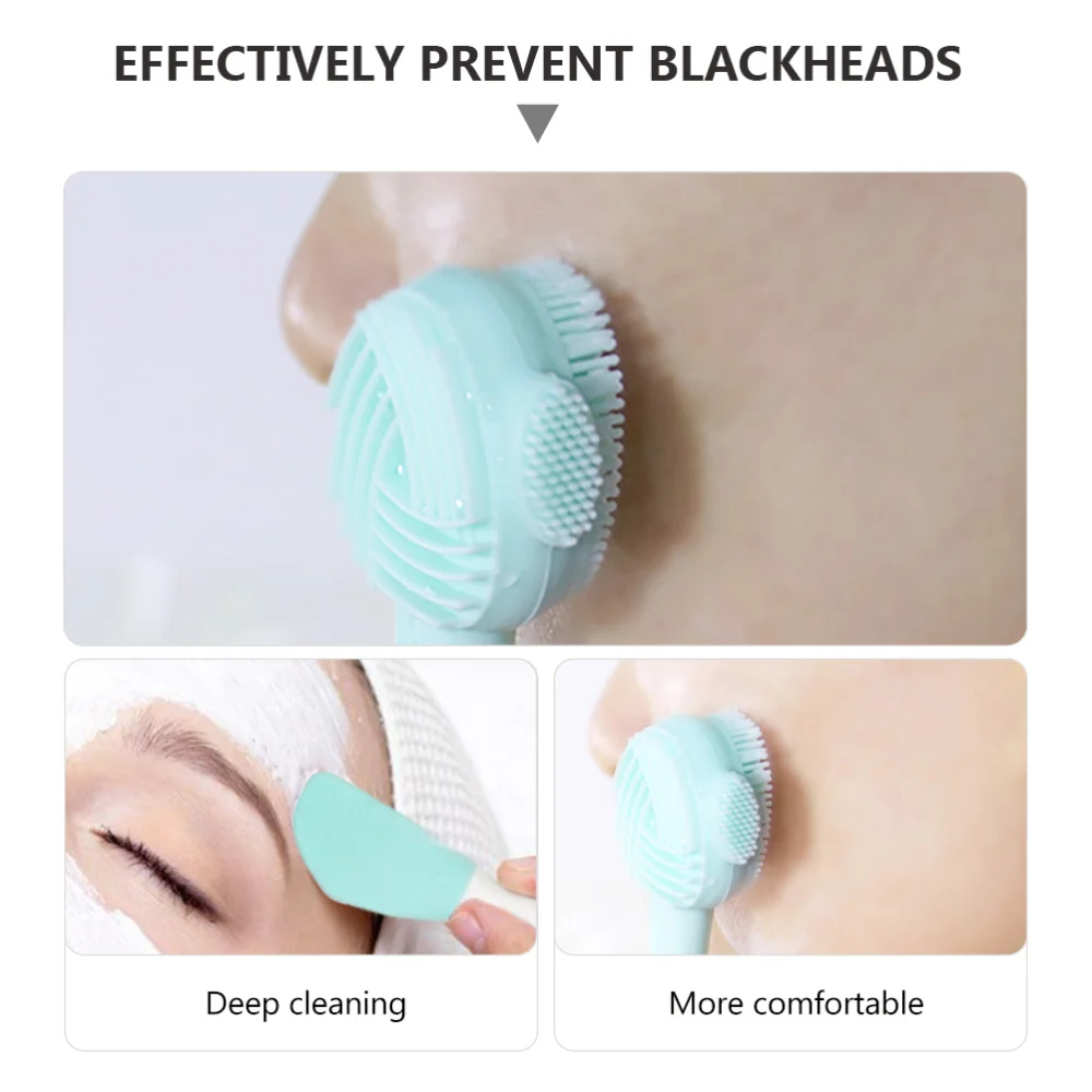 

2PCS Face Silicone Cleaning Brush Handheld Facial Cleansing Brush Face Scrubber