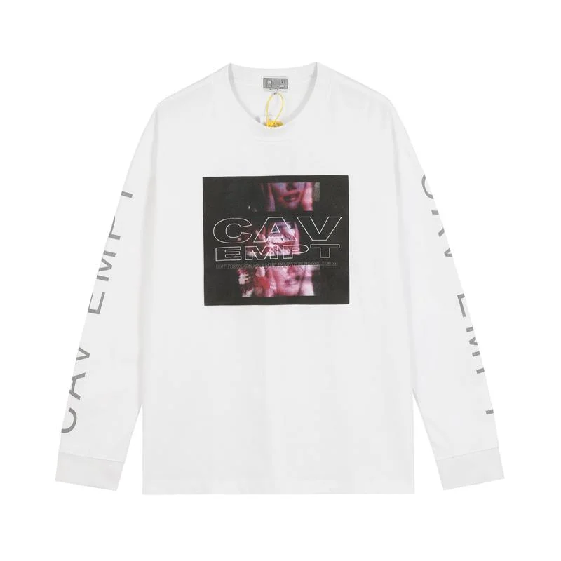 

22SS Hip Hop Album Poster Printing Cavempt T Shirt Long Sleeves Men Women EU Size 100% Cotton Fashion Spirng Autumn Deadpool