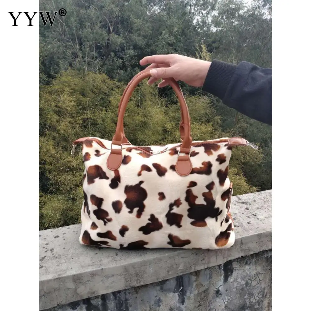 Вместительная леопардовая сумка через плечо из искусственного меха, женская зимняя плюшевая сумка на плечо 2020, женская теплая сумка, Рождес... от AliExpress WW