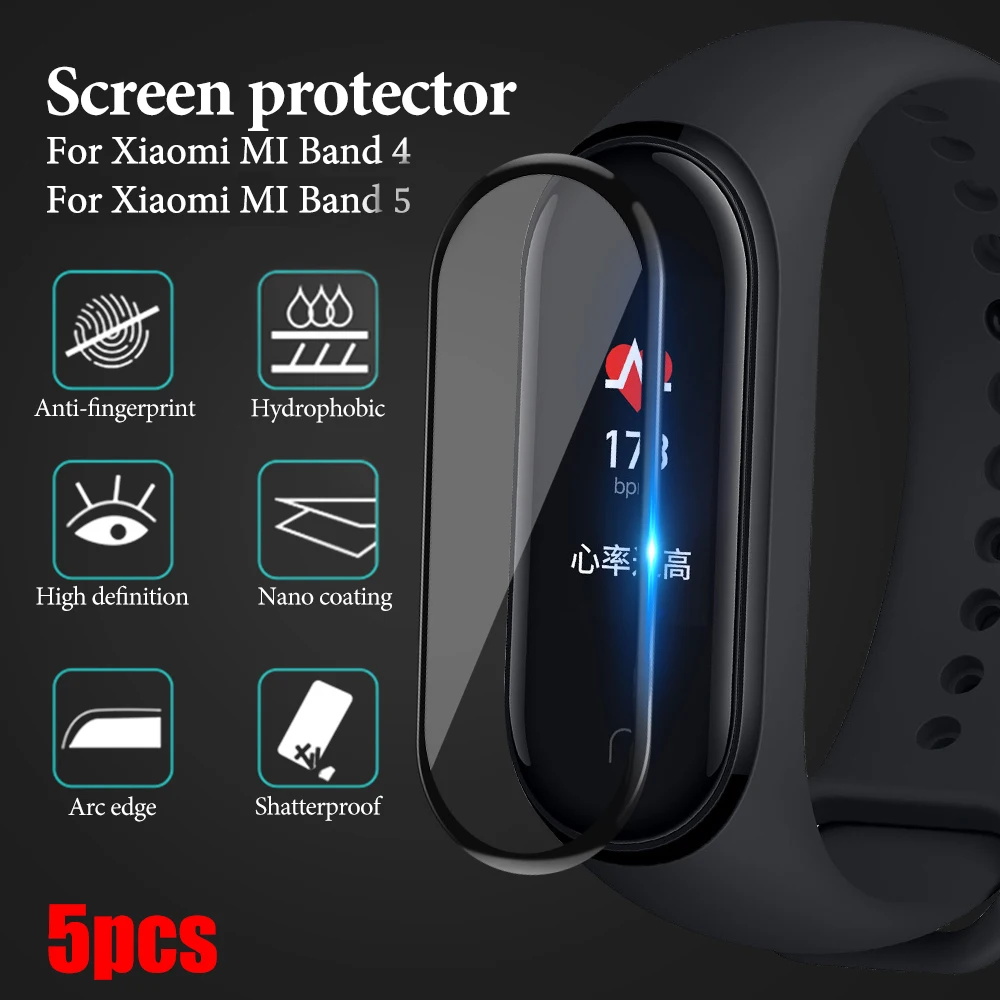Защитное стекло мягкое закаленное для Xiaomi Mi Band 4/5/6 | Мобильные телефоны и