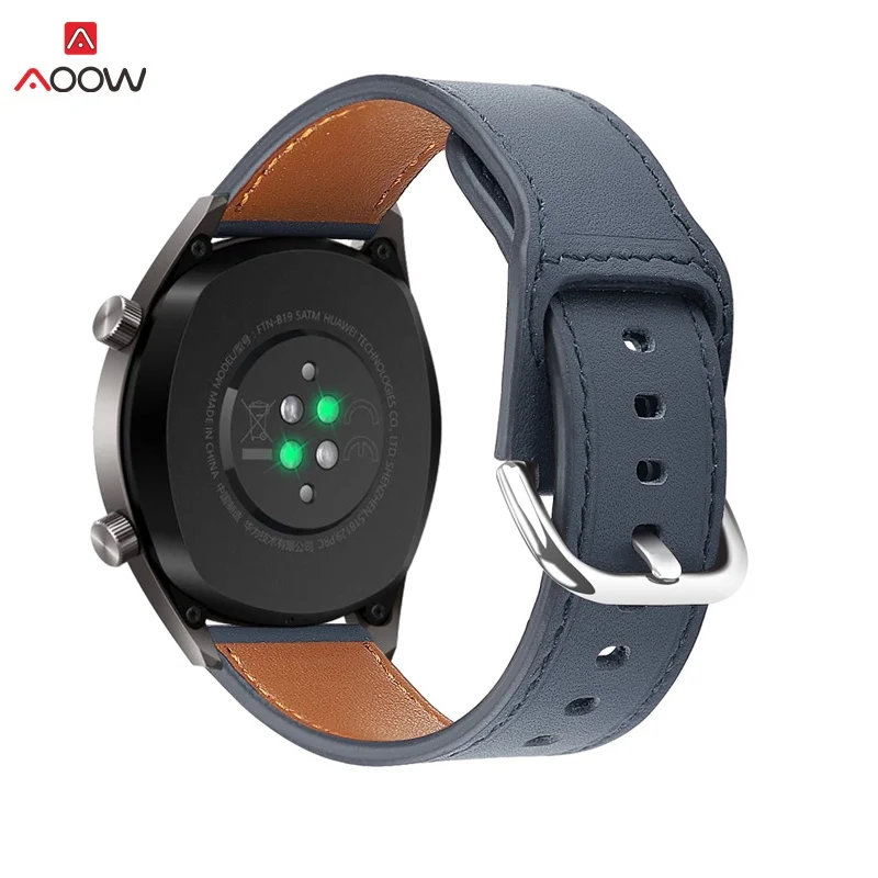 Браслет из натуральной кожи для huawei Watch GT Active 46 мм ремень с металлической пряжкой 22 мм ремешок для samsung gear S3 Honor Magic