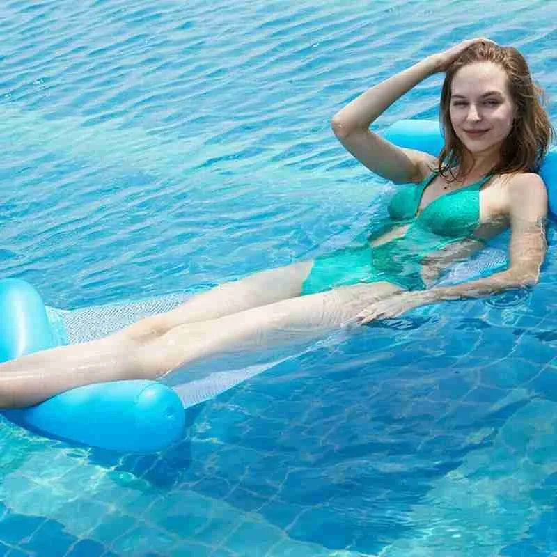 

Floating Float Lounger Floating Toys Inflatable Floating Bed Chair Swimming Pool Foldable Inflatable Hammock Pads