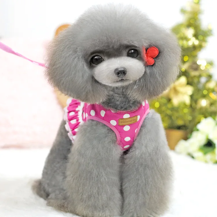 Волнистая собачья грудь жилет для питомца поводок собачки пуделя домашние