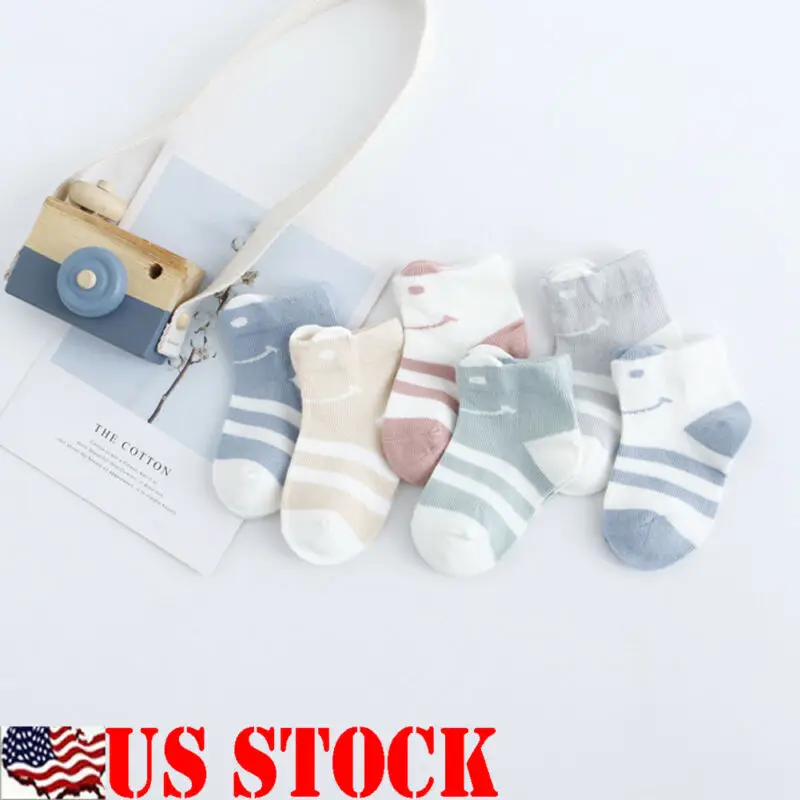 Детские повседневные спортивные хлопковые носки в полоску разных цветов