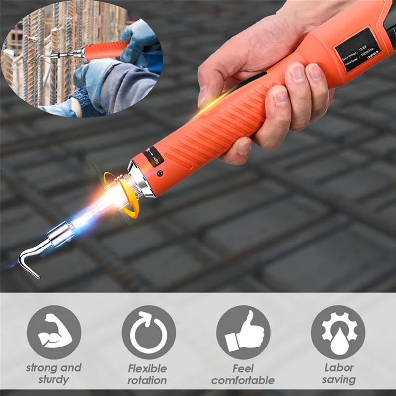 

Electric Rebar Tying Knotting Hook Automatic Rebar Tier Binding Machine Wire Knoting Rechargeable Twister Pliers Bar Steel Tool