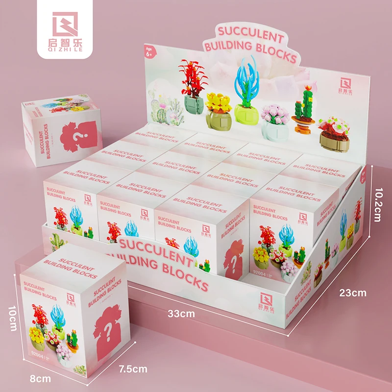 

Blind box Granular Fleshy Potted Cherry Tree Assembled Building Blocks Ornaments Children's Educational Toys Christmas Gifts