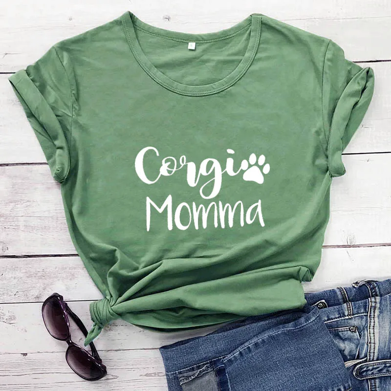 Футболка женская хлопковая с принтом корги 100% хлопок | Женская одежда