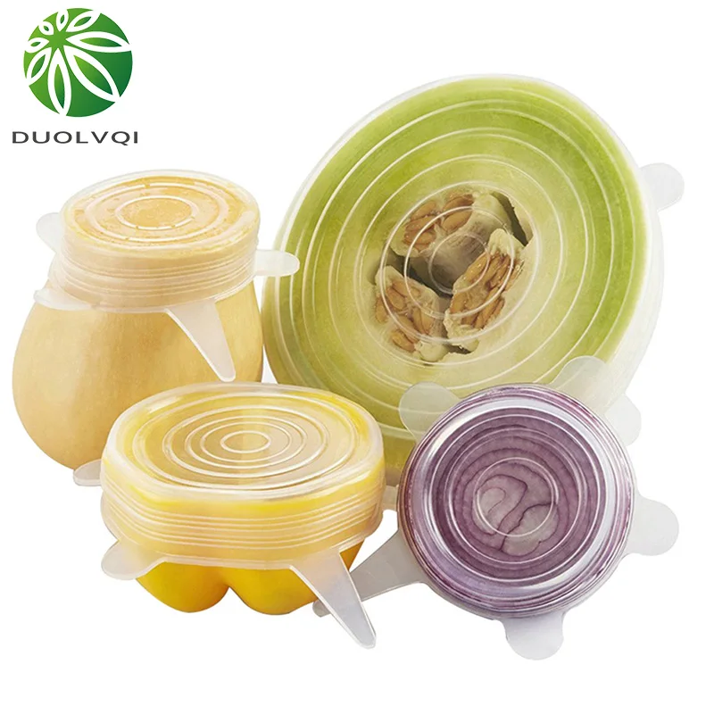 Набор эластичных силиконовых крышек прозрачная Универсальная крышка для