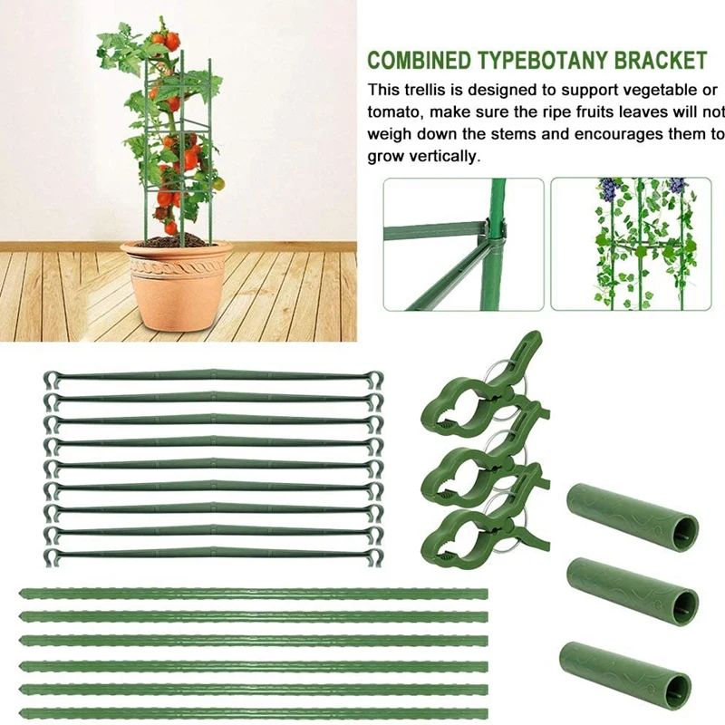 

Plant Support Cages,Tomato Garden Cages with Clip,Indoor Pot Outdoor Vegetable Trellis(21 Pcs/Set)