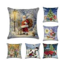 4545cm christmas cushion cover for home decoratives sofa seat covers car pillowcase soft bed polyester pillow case