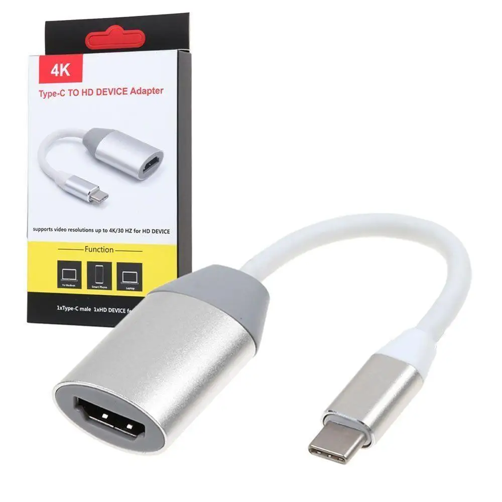 USB C к HDMI кабель адаптер конвертер 4KX2K Type 3 1 папа Женский для нового MacBook