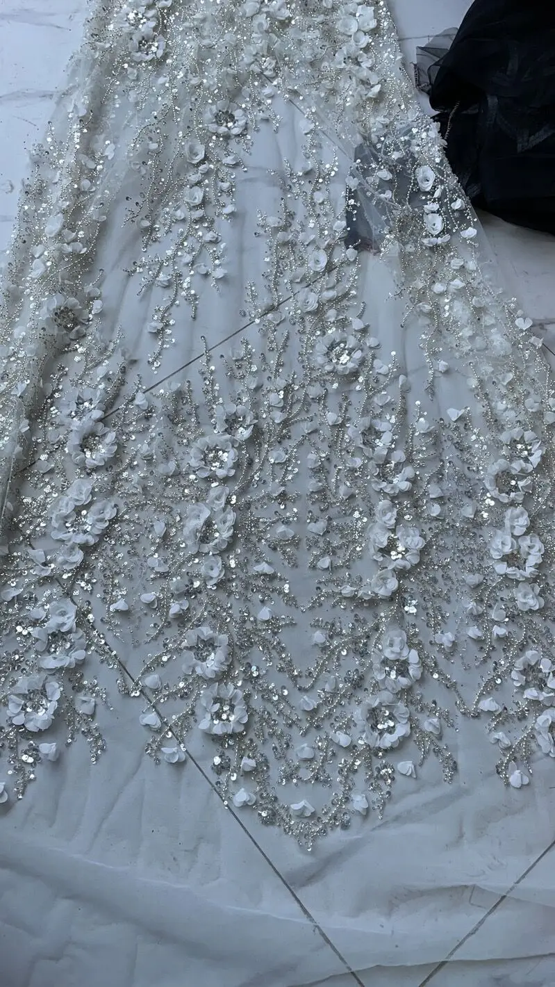 Роскошный объемный цветок JIANXI.C-428.8802 Вышивка Тюль Кружева фабричное производство