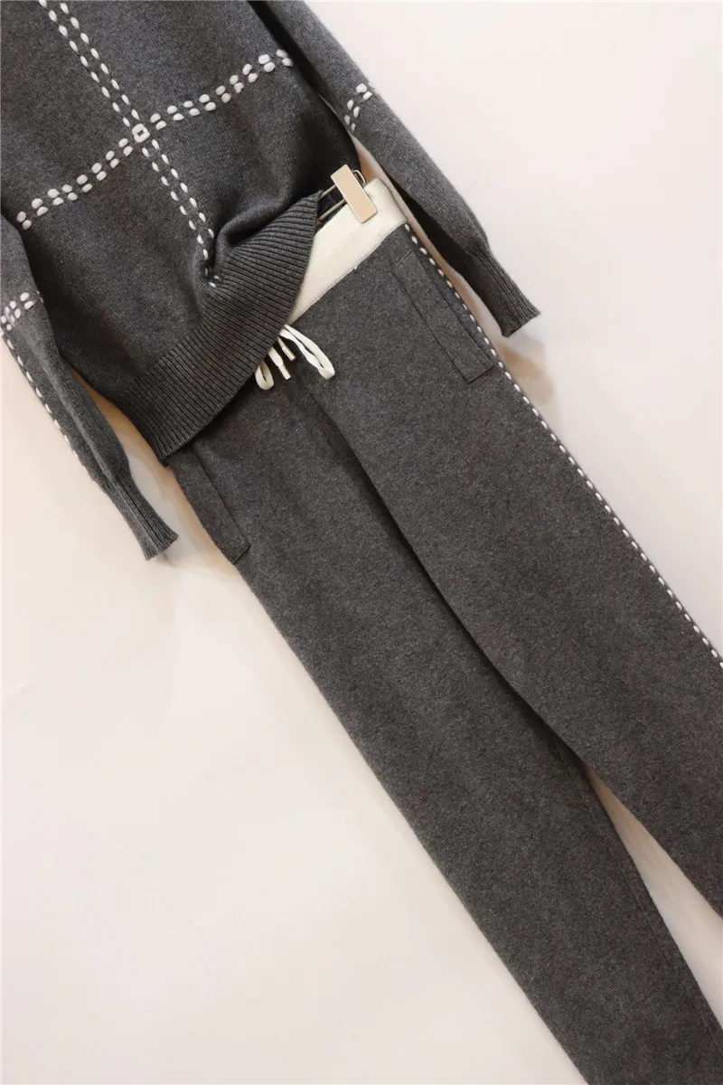 Новинка кашемировые вязаные костюмы женские модные цветные теплые свитера и