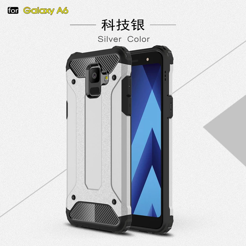 Silver Для samsung Galaxy A6 A 6 Plus Jean Hybrid противоударный бронированный чехол SM-A600FN/DS SM-A605FN/DS бампер чехол s J8 полное покрытие - Цвет: Silver