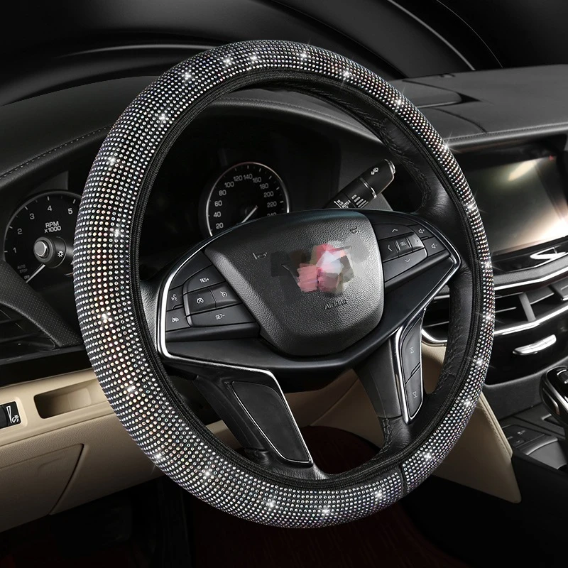 

Bling стразы кристаллы чехол рулевого колеса автомобиля Масштабируемые чехлы на руль автомобильные аксессуары чехол автостайлинг
