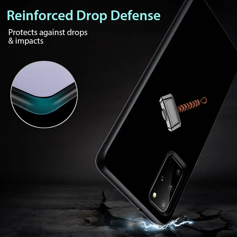 

Marvel Mjolnir for Samsung Note 8 9 10 20 M02 M10 M10S M20 M21 M30 M31 M31S M40 M60S Ultra Plus Black Phone Case