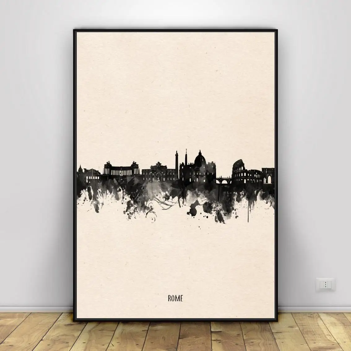 

Rome City Black ink Abstract Canvas Painting Wall Art Pictures Prints Home Decor Wall Poster Decoration For Living Room