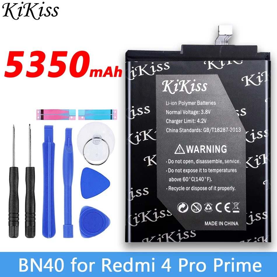 BN40 Бесплатный инструмент KiKiss аккумулятор BM47/BN40/BN44 для Xiaomi Redmi 3 3S 3X/Redmi 4X/Redmi 4 Pro Prime 3g ram 32G rom/Redmi 5 Plus - Цвет: BN40