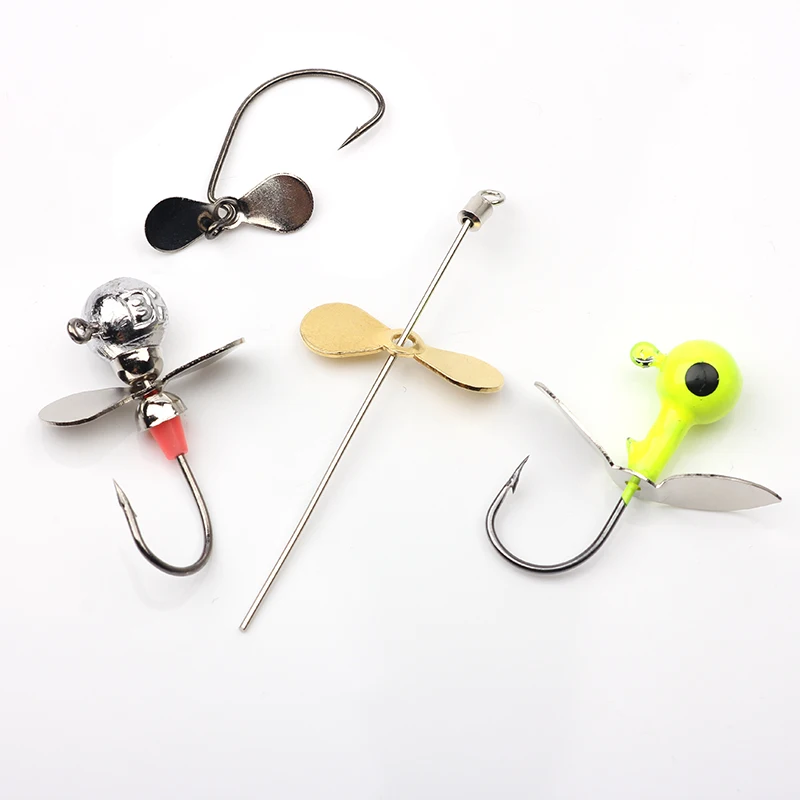 Rompin 10PCS Small Prop Blade Stainless Steel Fly Propeller Spin Fishing Lure Blades Custom Topwater Plug Casting Spinnerbait 2