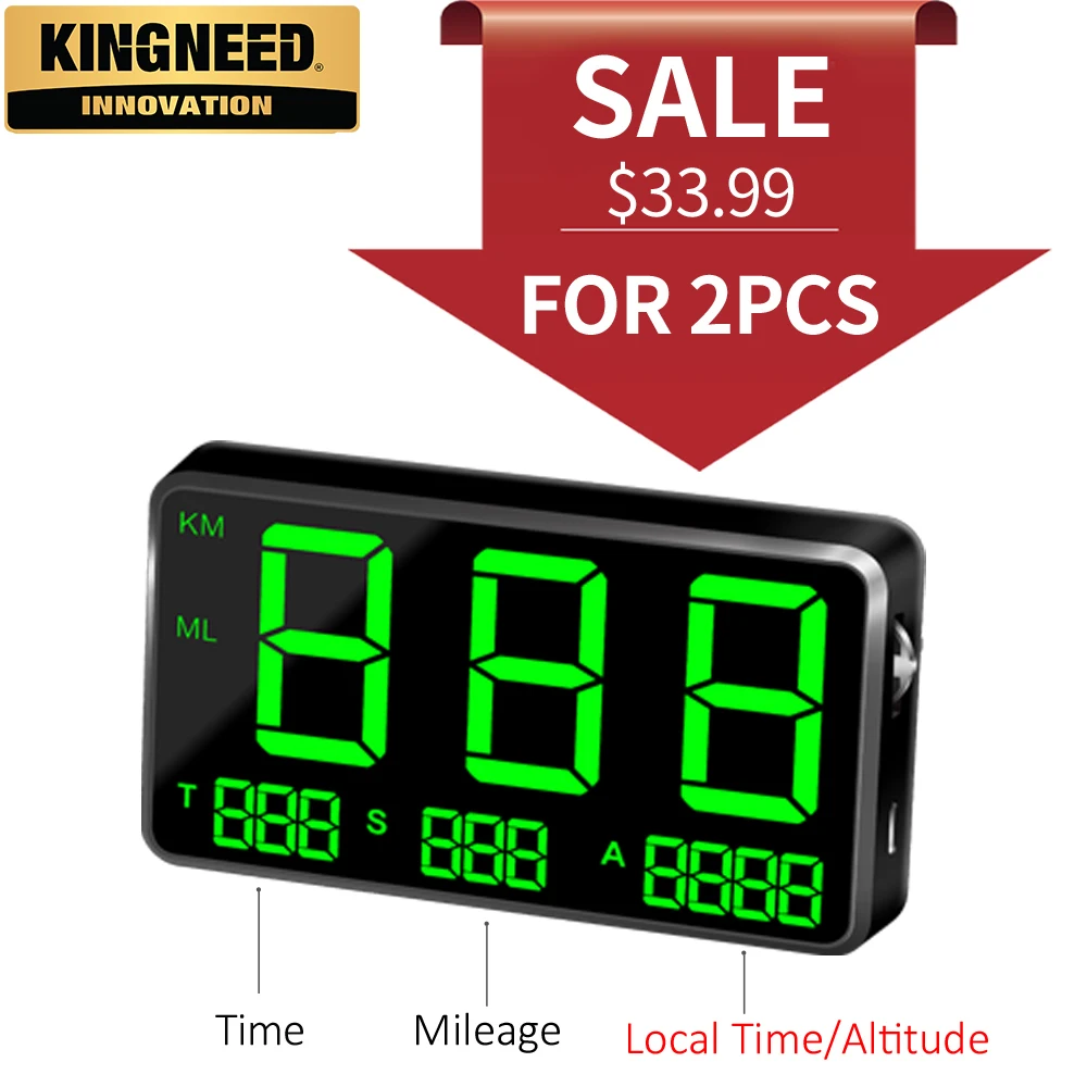 Автомобильный дисплей на лобовое стекло KINGNEED C80 цифровой для автомобиля gps