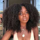 Парик из натуральных человеческих волос 4B 4C, бразильские афро кудрявые вьющиеся 250 плотные натуральные черные натуральные волосы для черных женщин