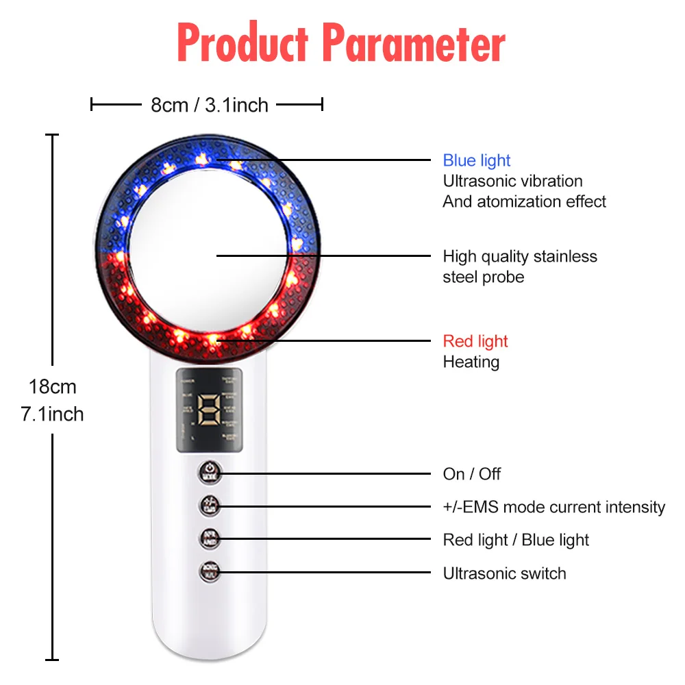 

Ultrasound Body Slimming Machine LCD Massager Infrared Skin Tightening EMS Massage Cavitation Fat Burner Weight Loss Beauty