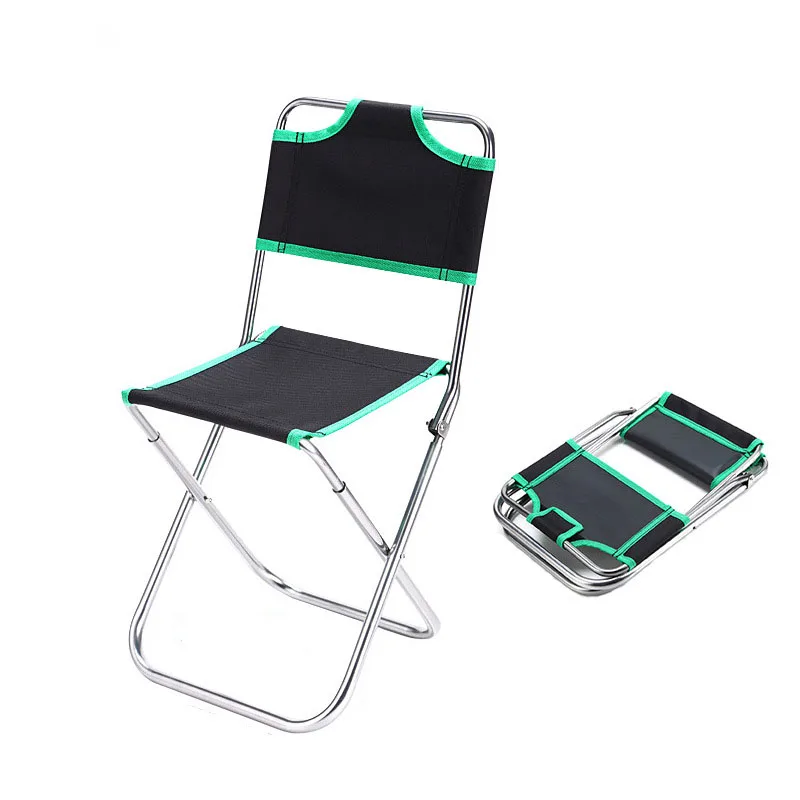 Portable Folding Fisherman Chairs With Backrest Outdoor Multifunctional Folding Chair Aluminum Folding Stool Camping Supplies