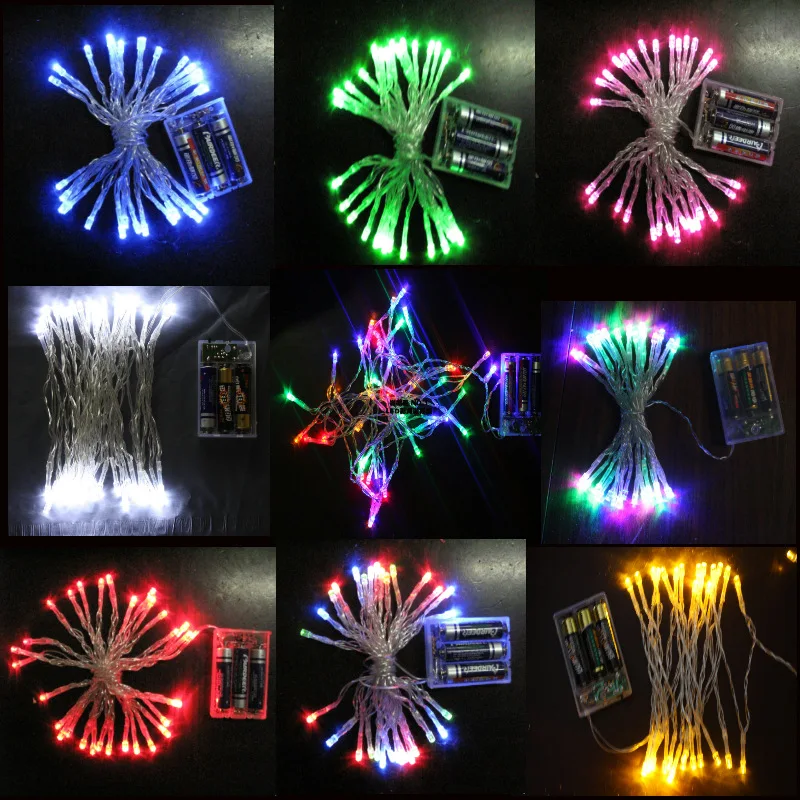 

100pcs/lot Christmas Lighting Battery Operated LED Fairy Light 2M 20Leds String Flexible Tape Lamp Outdoor Garden Light in Multi