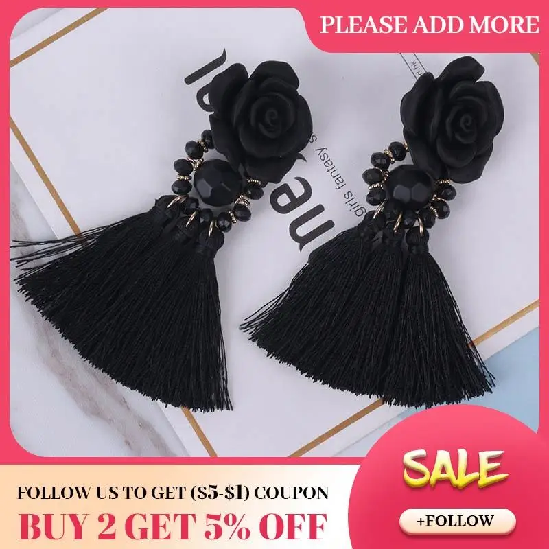 Женские Висячие серьги JOUVAL высококачественные с кисточками модные цветком