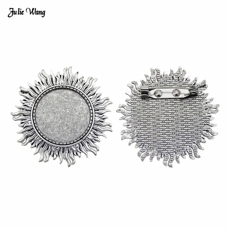 1set alloy antique silver color brooch clear glass Cameo Cabochon DIY Men Women Brooch Pin jewelry accessory Handmade Findings |