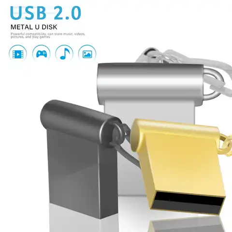 Супер мини USB 2,0 USB флеш-накопитель 16 ГБ 32 ГБ металлическая Флешка 64 Гб Водонепроницаемая Флешка USB флеш-карта памяти с ключом
