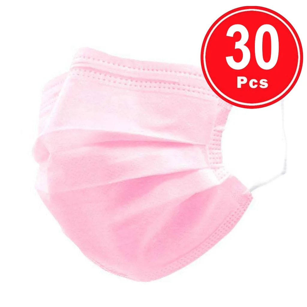 

30PC Disposable Unisex Adult Mask Face Mask 3Ply Ear Loop Face Mask Proof Protect Face Mouth Cover Facemask Women Men