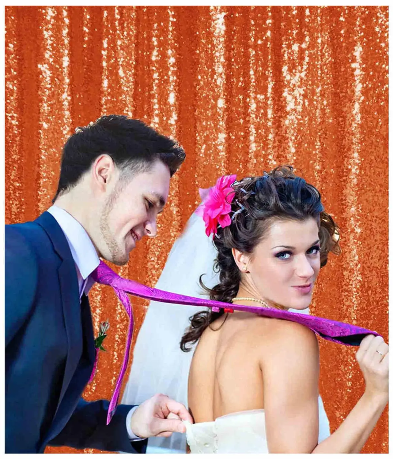 Shinybeauty оранжевый блесток фото фон шторы с блестками день рождения Decoration-M190726 | Дом