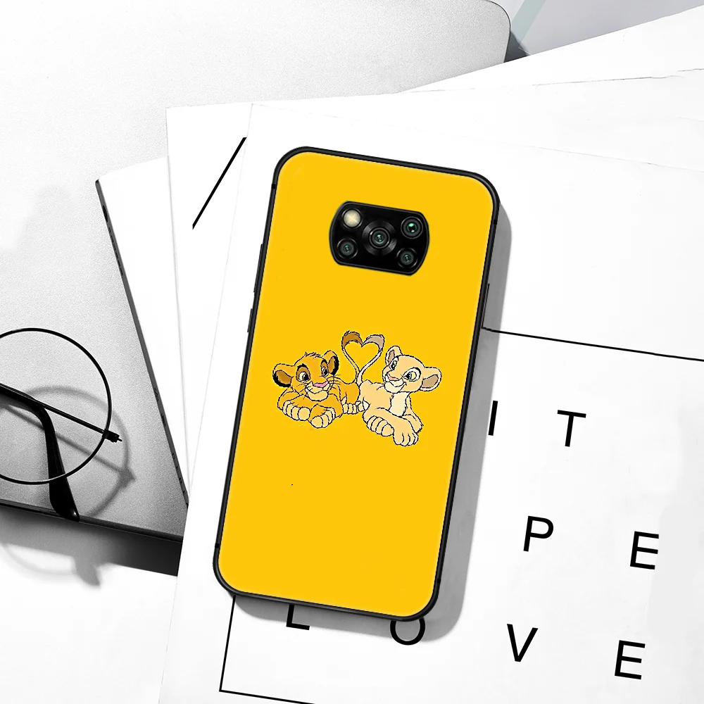 

Cartoon Lion King Simba Phone Case For Xiaomi Mi 8 9 Note 10 A3 9T 10T 11 Poco x3 Lite Pro NFC Ultra black Etui Soft Hoesjes