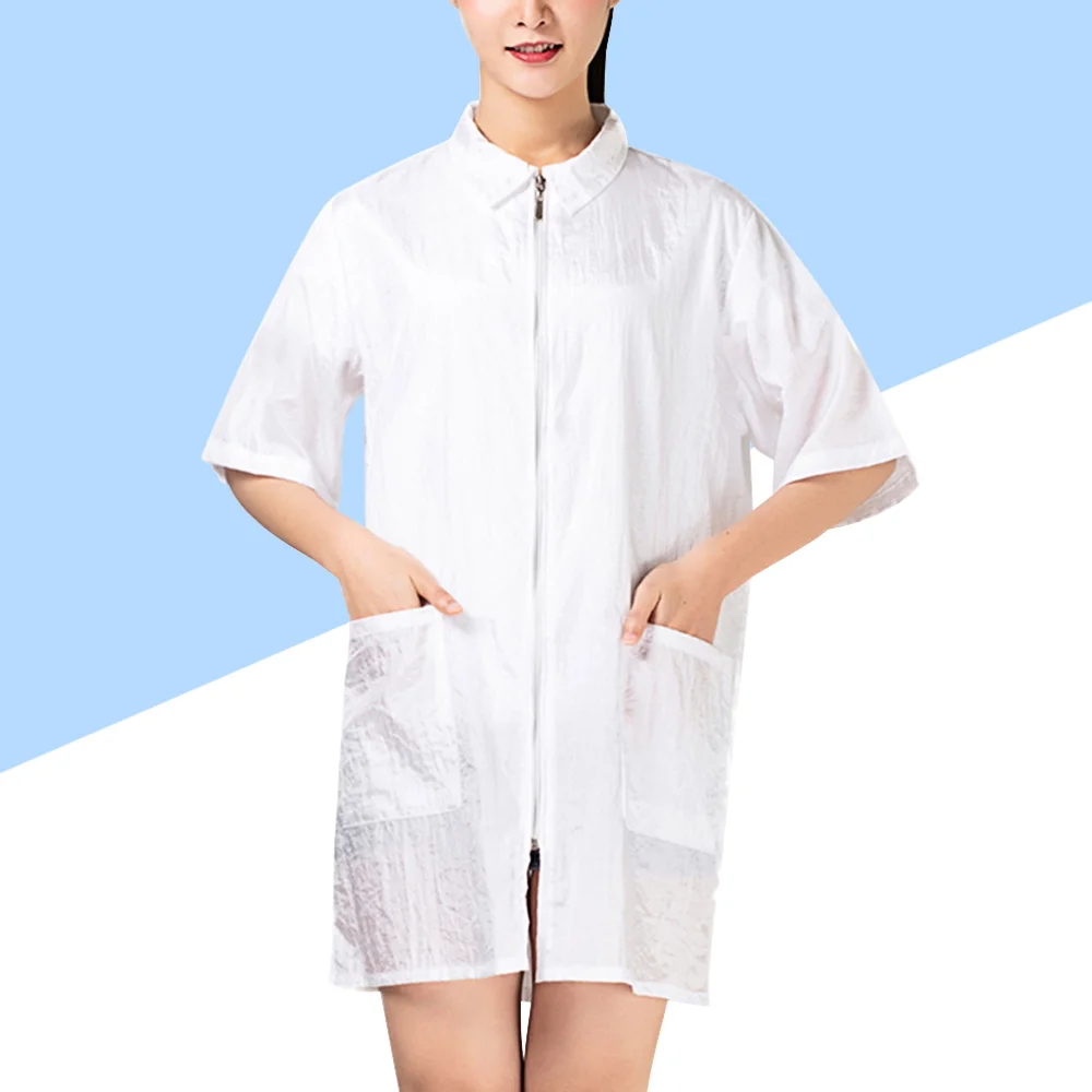 

Waterproof Hairdresser Uniform Beauty Technician Overalls Salon Suit Hair Dyeing Clothes (White Size)