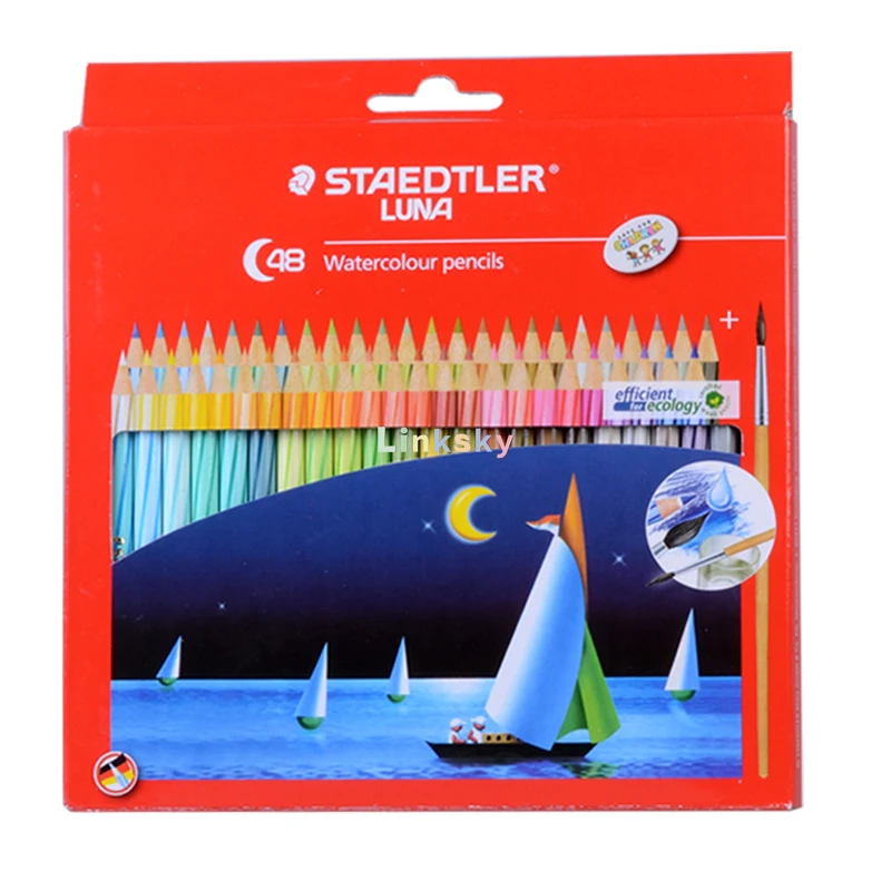 Акварельный карандаш Staedtler Luna 12 24 36 48 цветов гладкие и мягкие стойки стандартный
