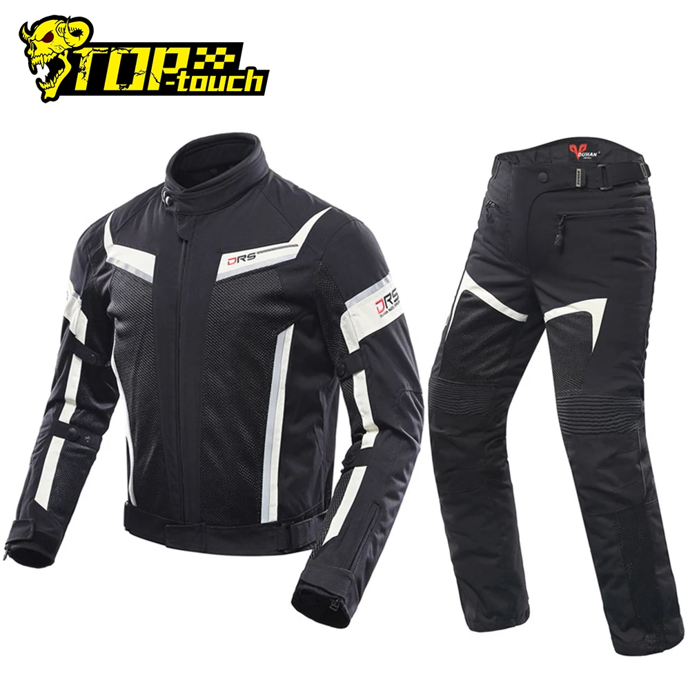 DUHAN мотоциклетная куртка Мужские и мотоциклетные брюки дышащая гоночная дышащие
