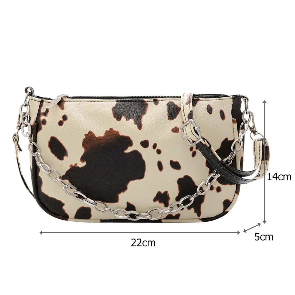 

Fashion Animal Pattern PU Leather Handbag For Women Retro Underarm Bag Chain Zipper Crossbody Wallet