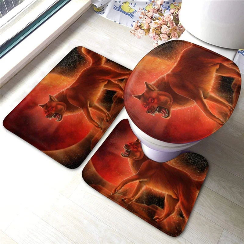 

Carpet mat 3 pieces non-slip bathroom rug coarse pile shower mat washing machine can be washed for living room office home