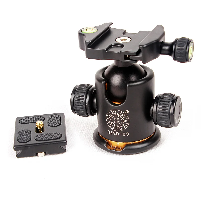 

QINGZHUANGSHIDAI QZSD-03 360 Degree Panoramic Swivel Camera Tripod Head Ballhead Plate Fitting for Sirui Benro Manfrotto