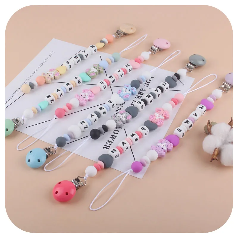 XCQGH силиконовый Прорезыватель для зубов детей с именем ребенка держатель соски