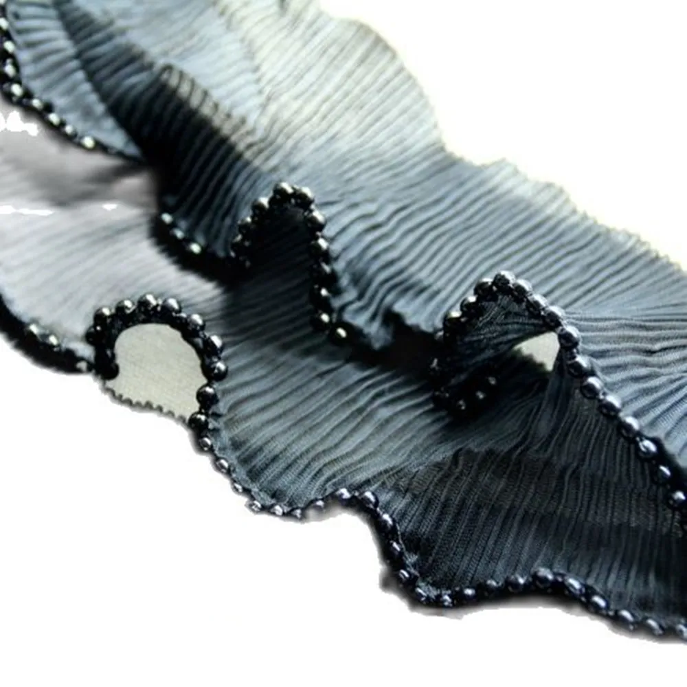 1 м плиссированный Тюль с бисером кружевная ткань ширина 5 см отделка аксессуары