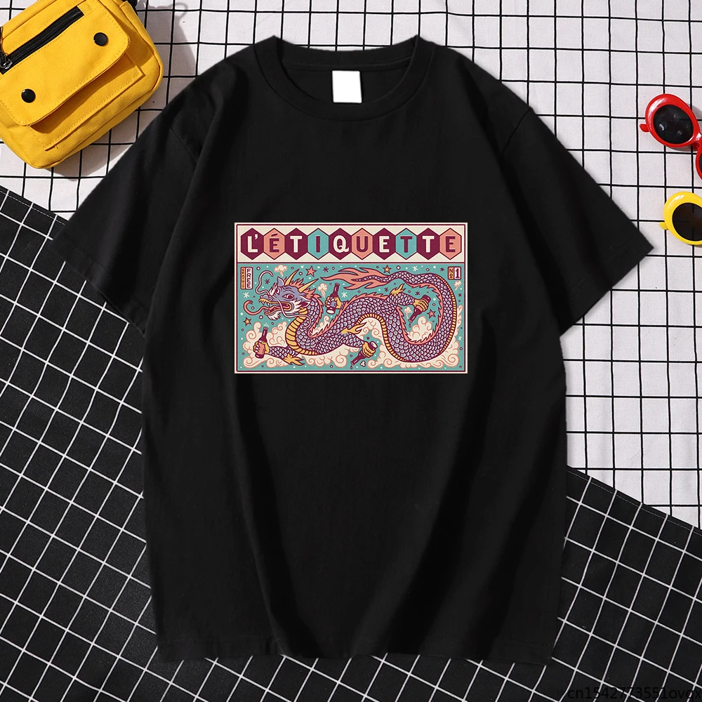 

Fashion Dragon Funny Prints Men'S T-Shirts Loose T Shirt Style Vintage Tshirt Fashion Oversized Mens Short