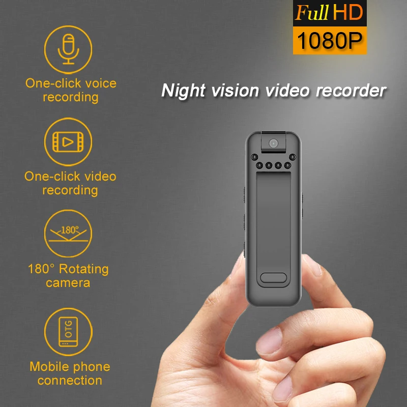 

Mini camera night vision small wireless policial body cam micro voice video recorder secret police wearable ir bodycam discreet