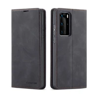 luxury leather flip phone case for huawei p30 lite p40 pro nova 4e 7i 6se wallet magnetic cover case