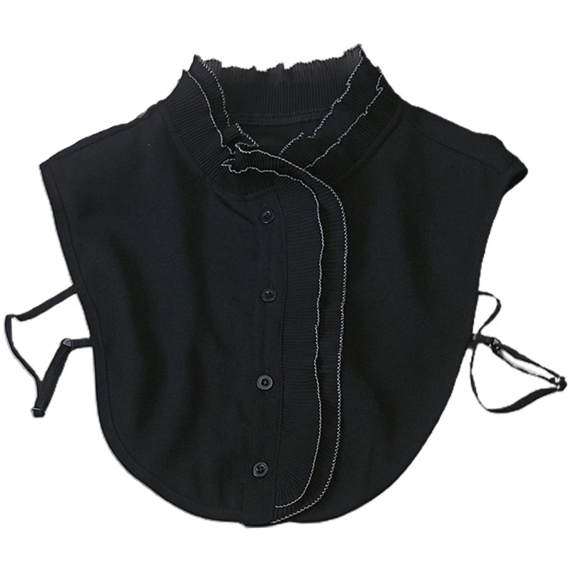 

Women Irregular Wrinkled Ruffles Stand False Collar Detachable Half Shirt Dickey LX9E