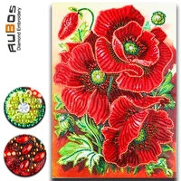 diy 5d diamond painting red poppies flowers embroidery art dotz gem paint bead crystal rhinestone drill picture kits for adults