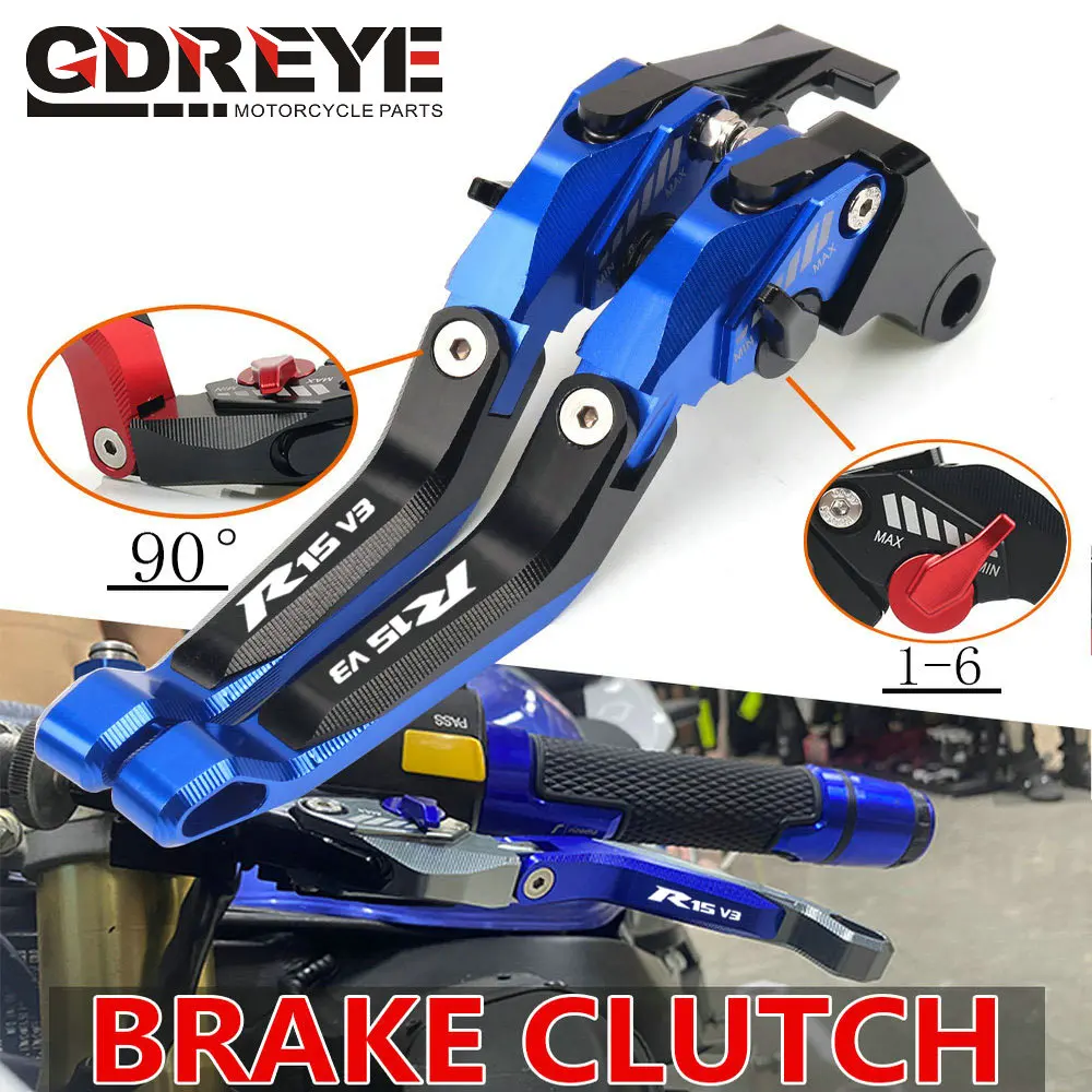 

For YAMAHA YZF R15V3 2017 2018 2019 Motorcycle Accessories CNC 5D Adjustable Folding Extendable Brake Clutch Levers