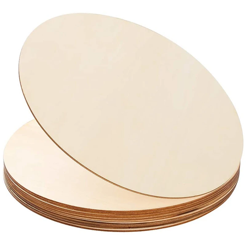 

BMBY-10 Pieces 12 Inch Wooden Discs,Unfinished Round Wood Slices for Pyrography, Painting and Wedding Decorations