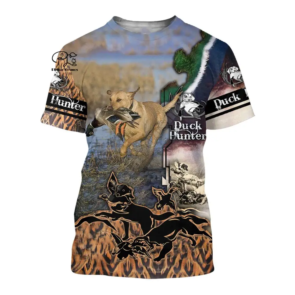 

Футболка мужская, женская, летняя, с 3D-принтом PLstar Cosmos, охотник на уток, охота, стиль 4